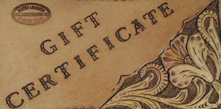 Leather Gift Certificate, Learned Custom LeatherLeather Gift Certificate, Learned Custom Leather